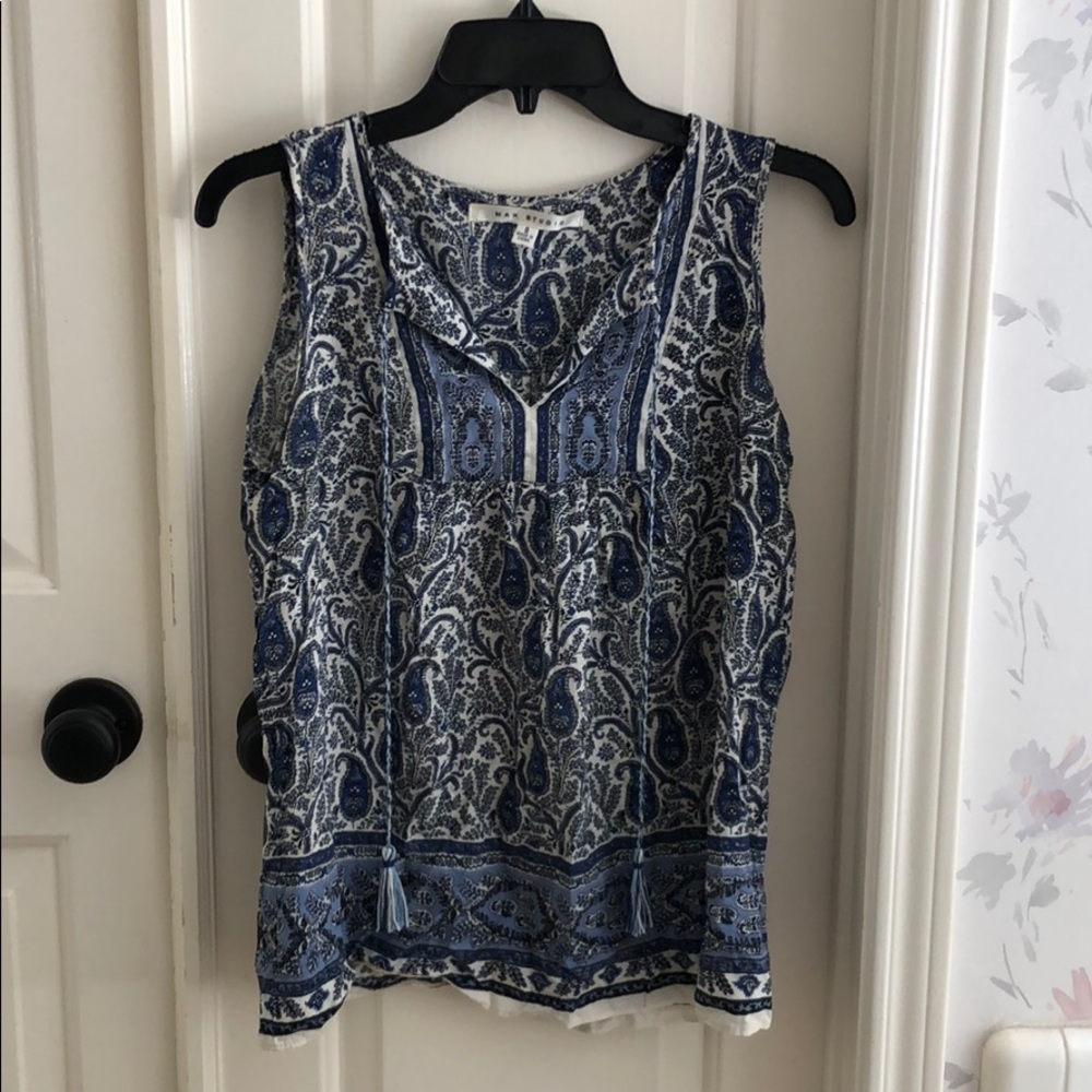 Blue paisley blouse